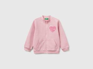 Felpa con zip in cotone