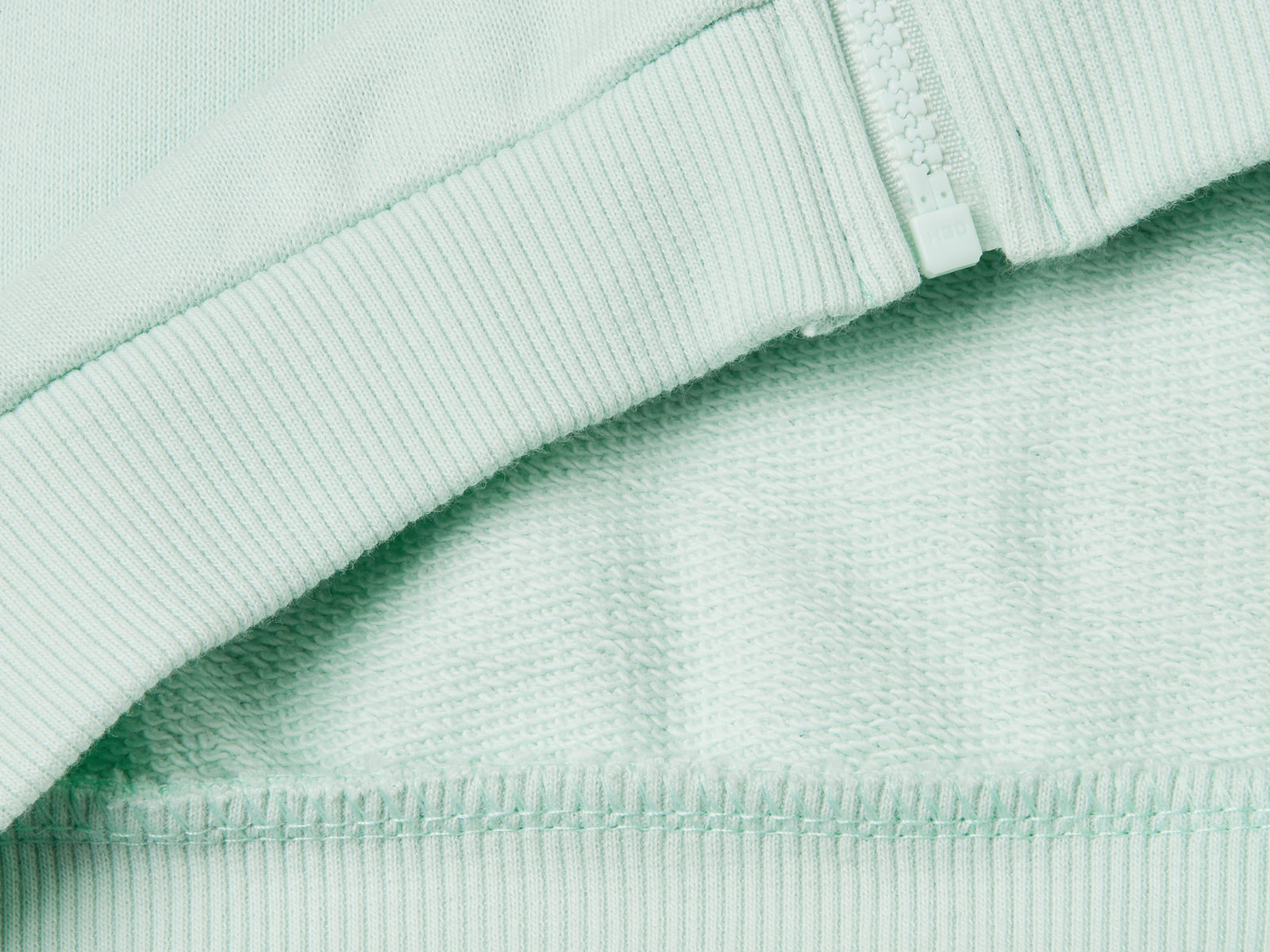 Cotton zip-up sweatshirt da bimba verde acqua 3 | Benetton Outlet