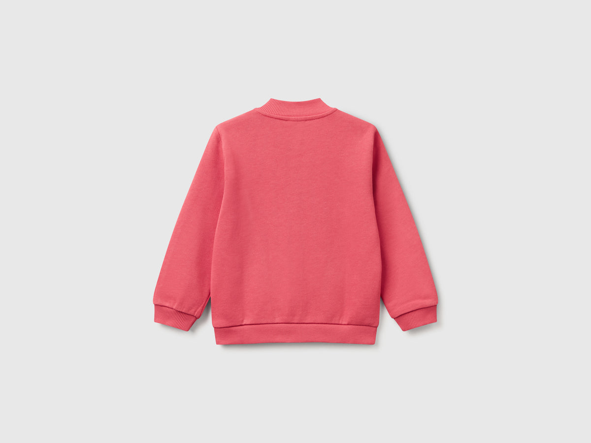 Felpa con zip in cotone