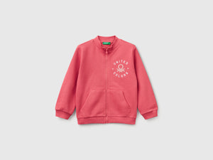 Felpa con zip in cotone
