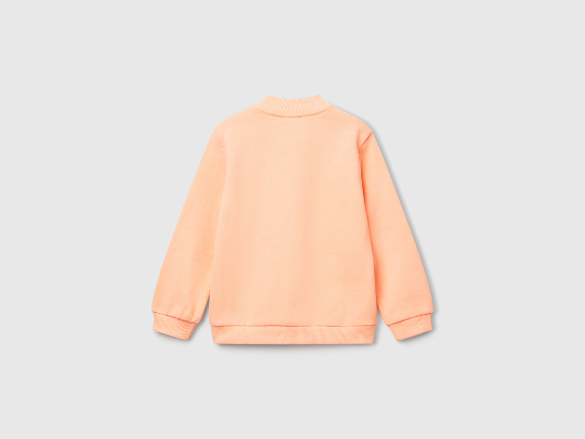 Felpa con zip in cotone