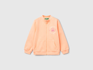 Felpa con zip in cotone