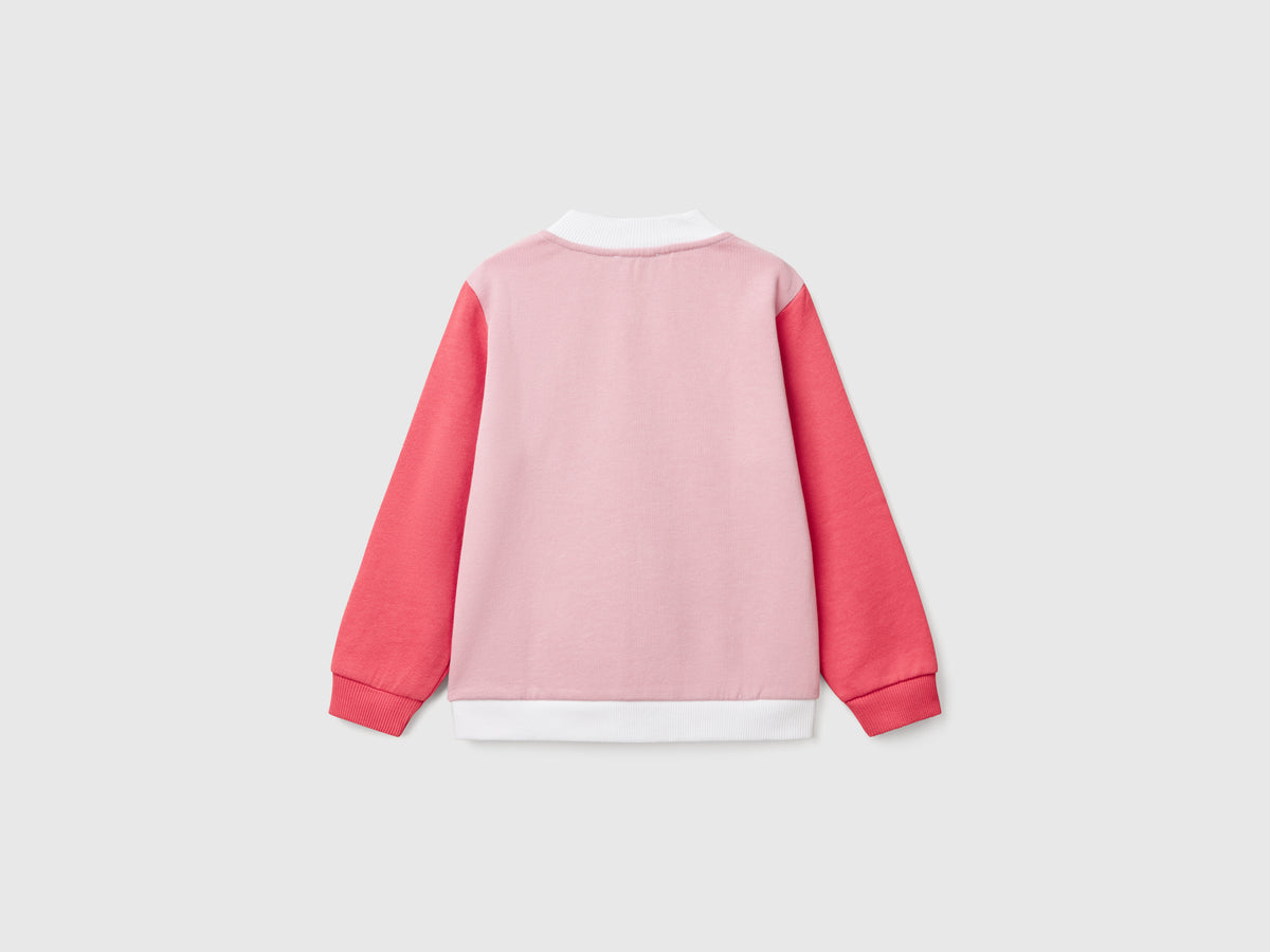 Felpa con zip in cotone