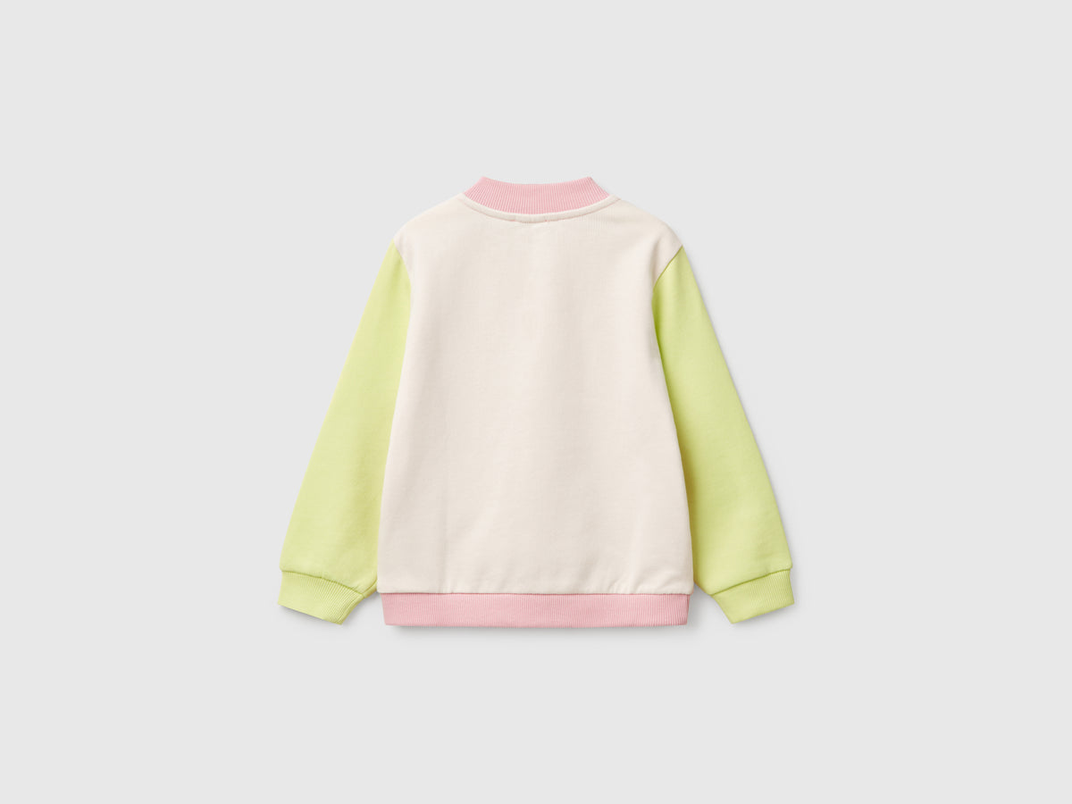 Felpa con zip in cotone
