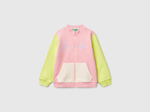 Felpa con zip in cotone