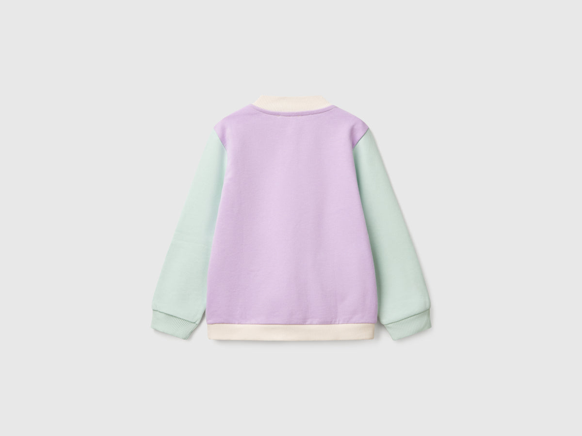 Felpa con zip in cotone