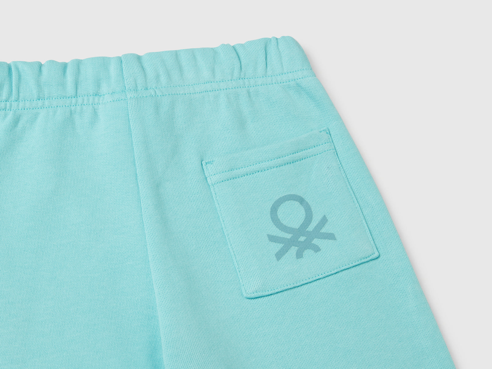 Bermuda in felpa di cotone da bimbo turchese 3 | Benetton Outlet