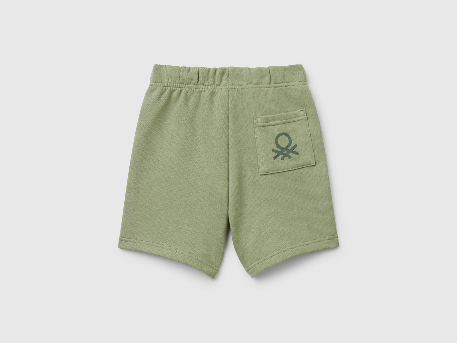 Bermuda in felpa di cotone da bimbo verde oliva 2 | Benetton Outlet