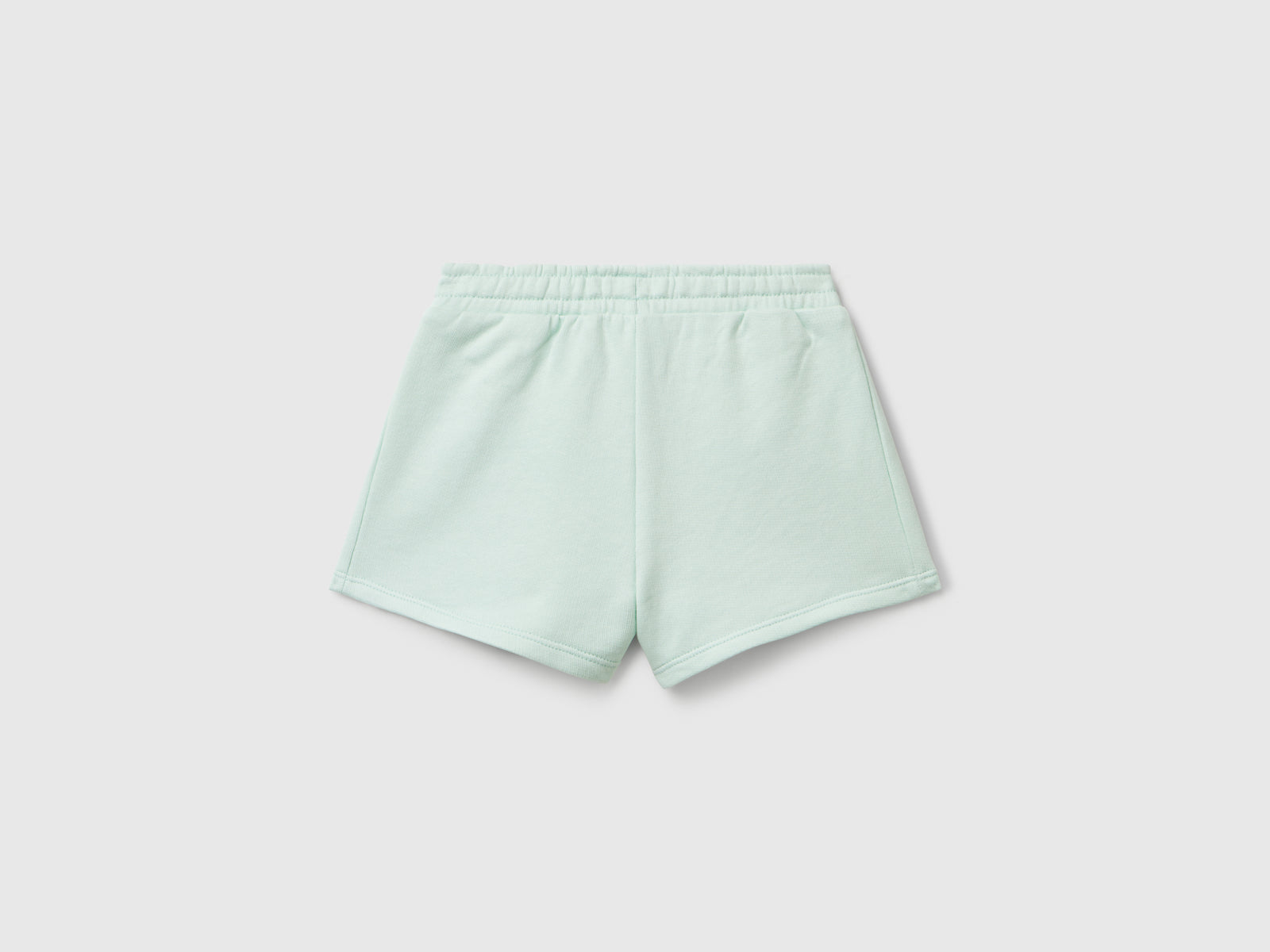 Shorts in felpa di cotone da bimba verde acqua 2 | Benetton Outlet