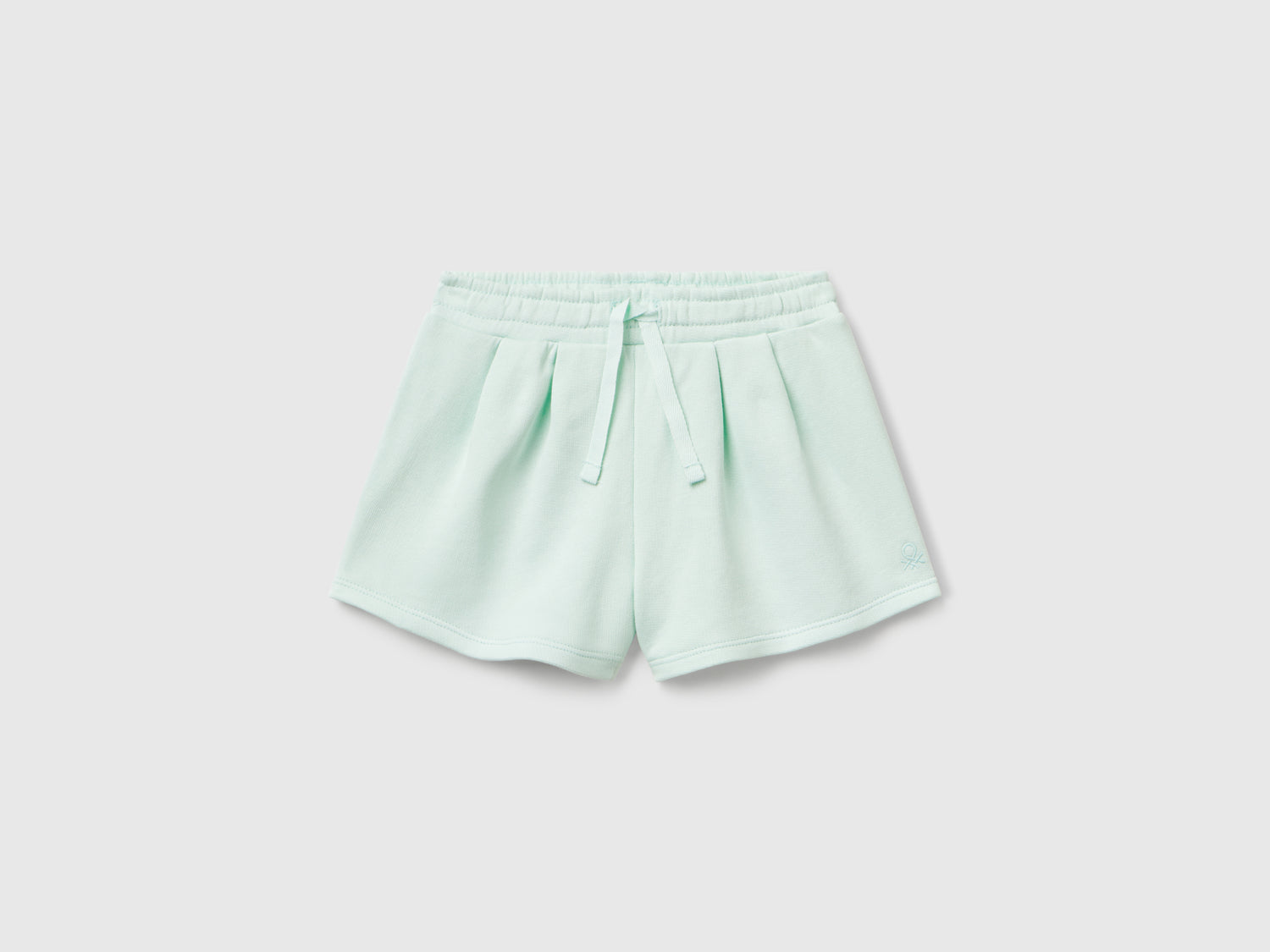 Shorts in felpa di cotone da bimba verde acqua | Benetton Outlet