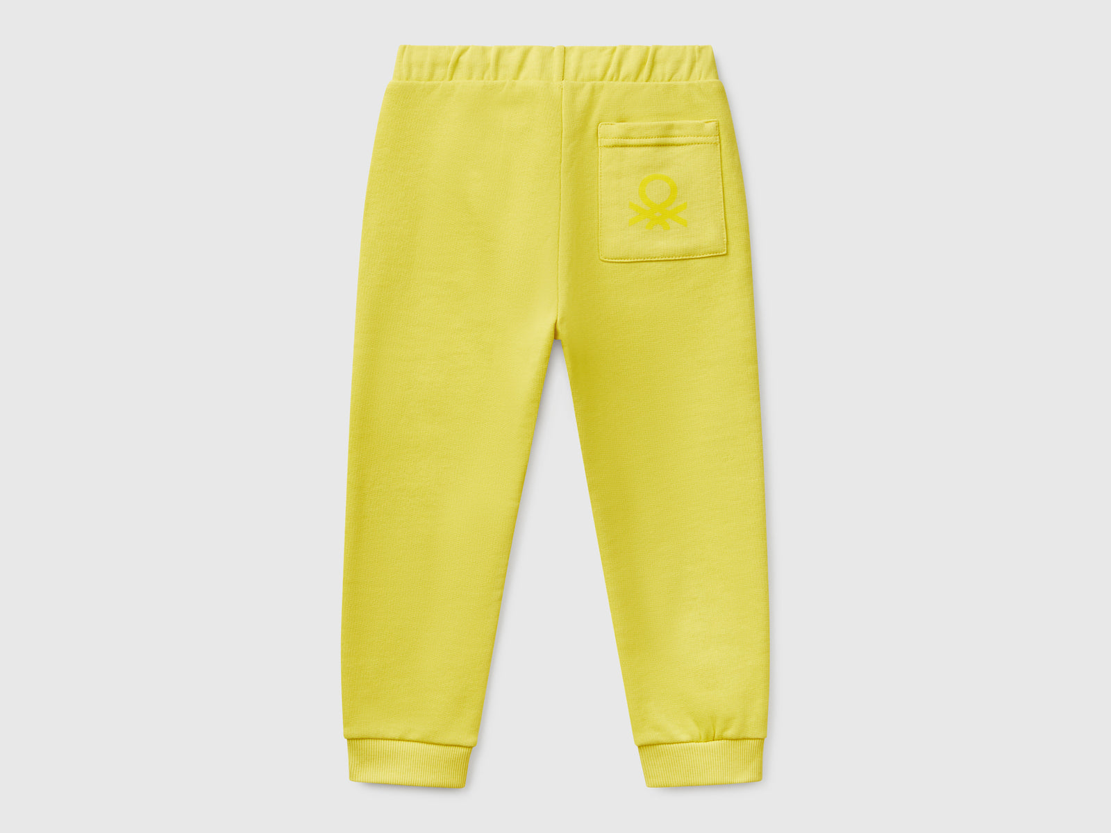 Pantaloni in cotone con logo da bimbo lime 2 | Benetton Outlet