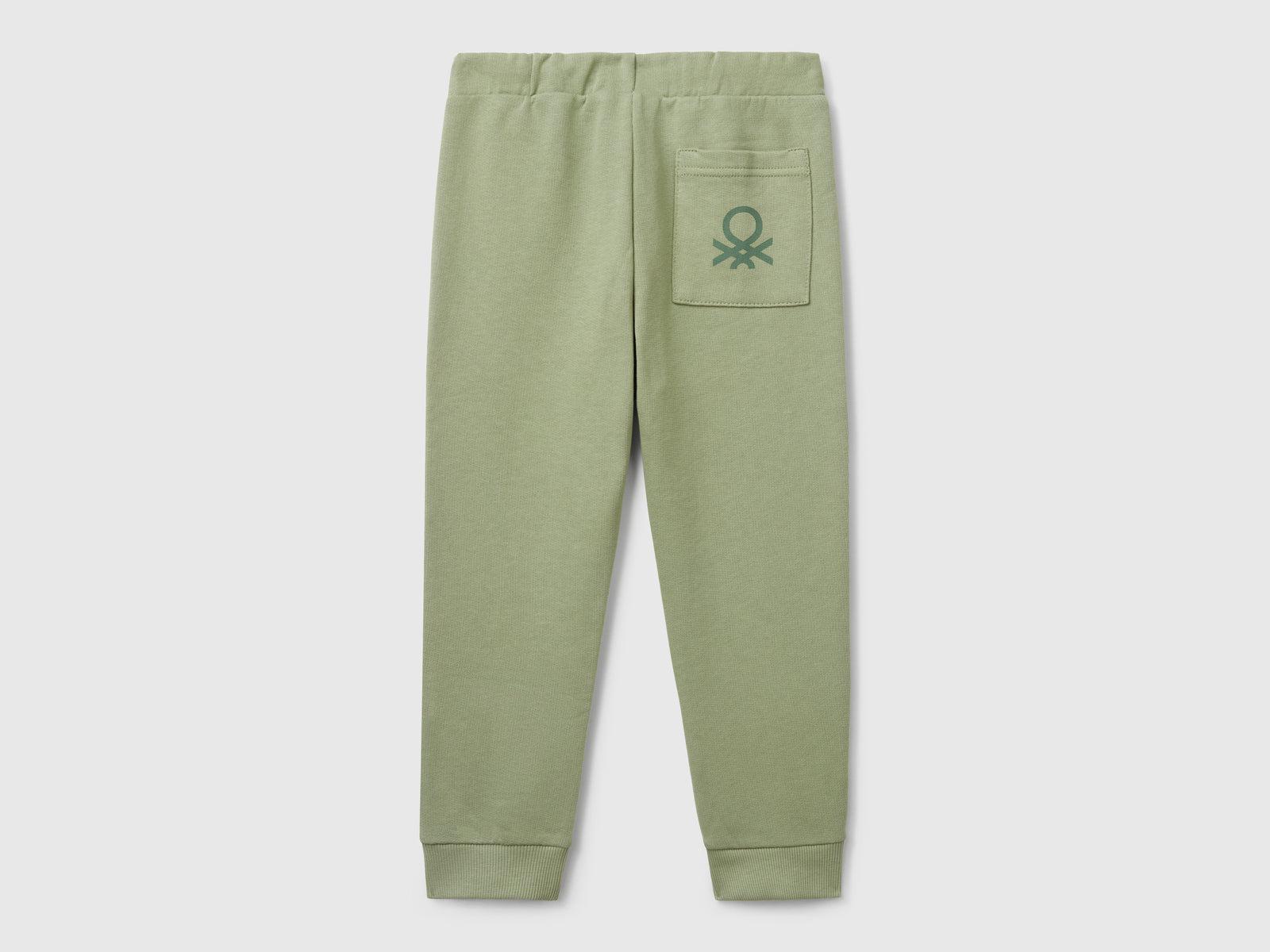 Pantaloni in cotone con logo da bimbo verde oliva 2 | Benetton Outlet
