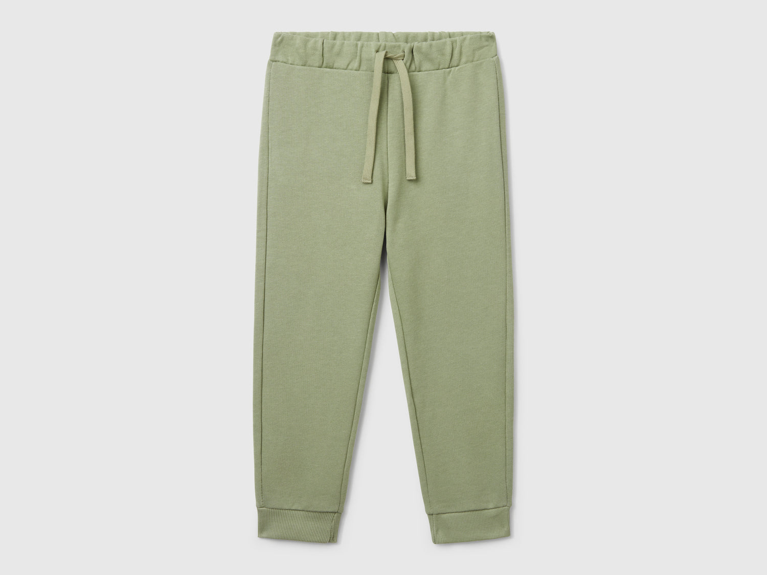 Pantaloni in cotone con logo da bimbo verde oliva | Benetton Outlet