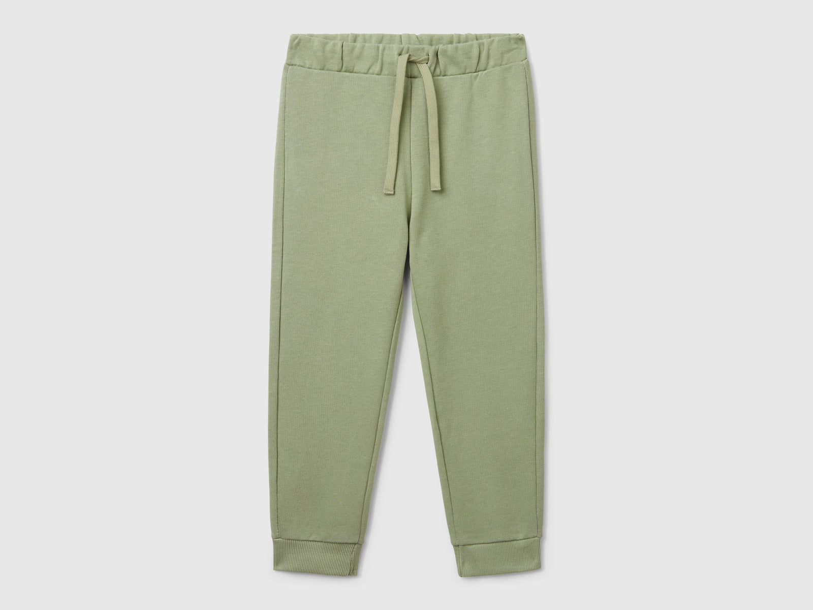 Pantaloni in cotone con logo da bimbo verde oliva | Benetton Outlet