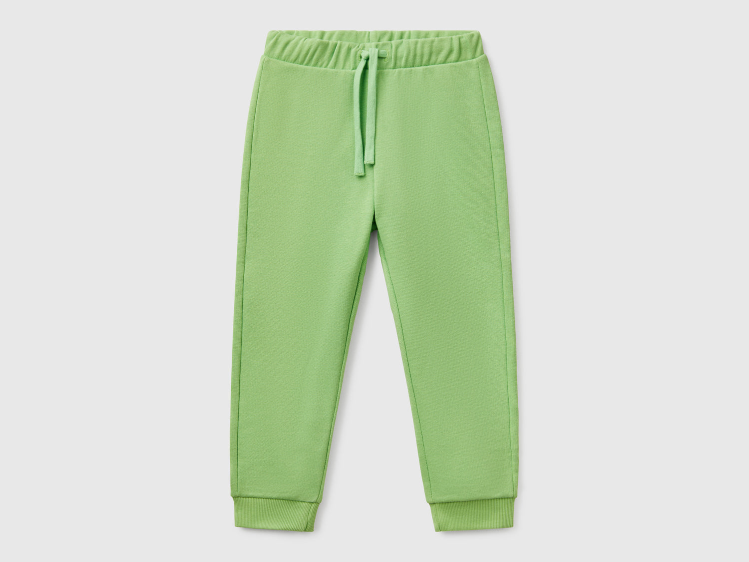 Pantaloni in cotone con logo da bimbo verde | Benetton Outlet