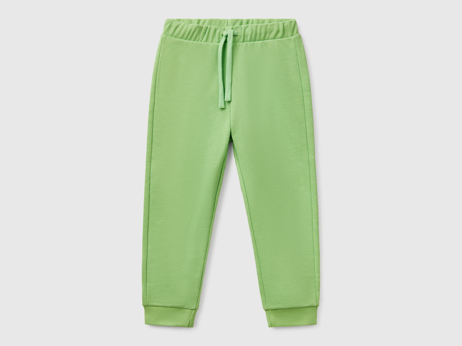 Pantaloni in cotone con logo da bimbo verde | Benetton Outlet