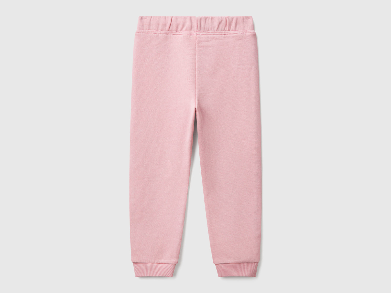 Pantaloni in felpa di cotone da bimba rosa 2 | Benetton Outlet