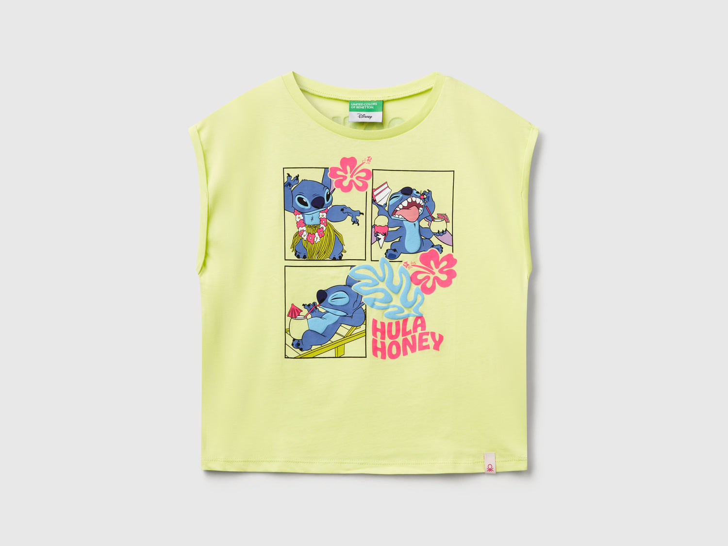 T-shirt  ©Disney Lilo & Stitch da bambina lime | Benetton Outlet