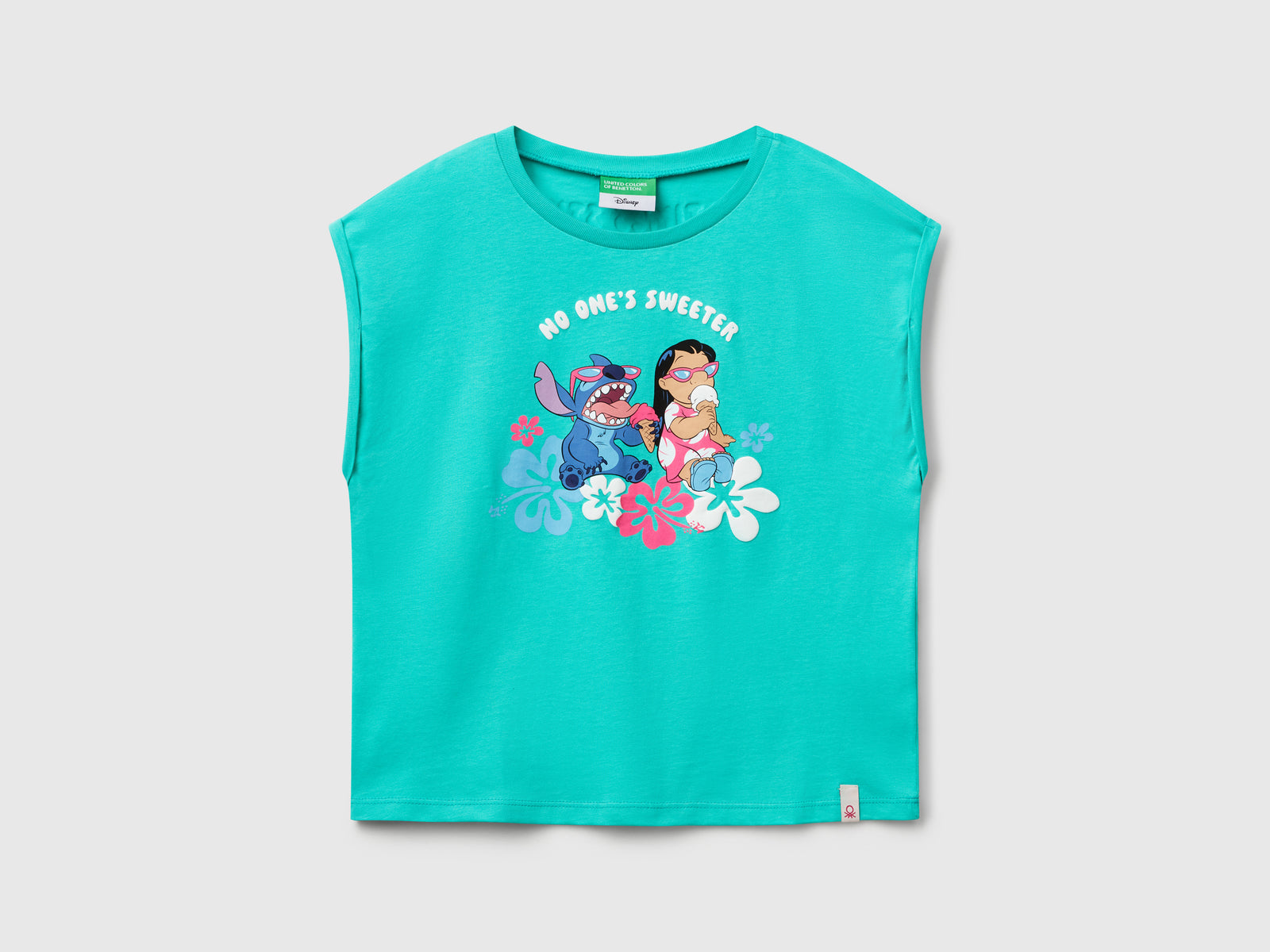 T-shirt  ©Disney Lilo & Stitch da bambina celeste fluo | Benetton Outlet