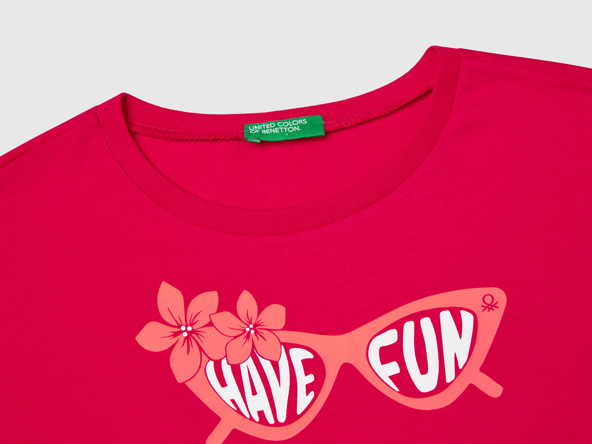 T-shirt con stampa fluo
