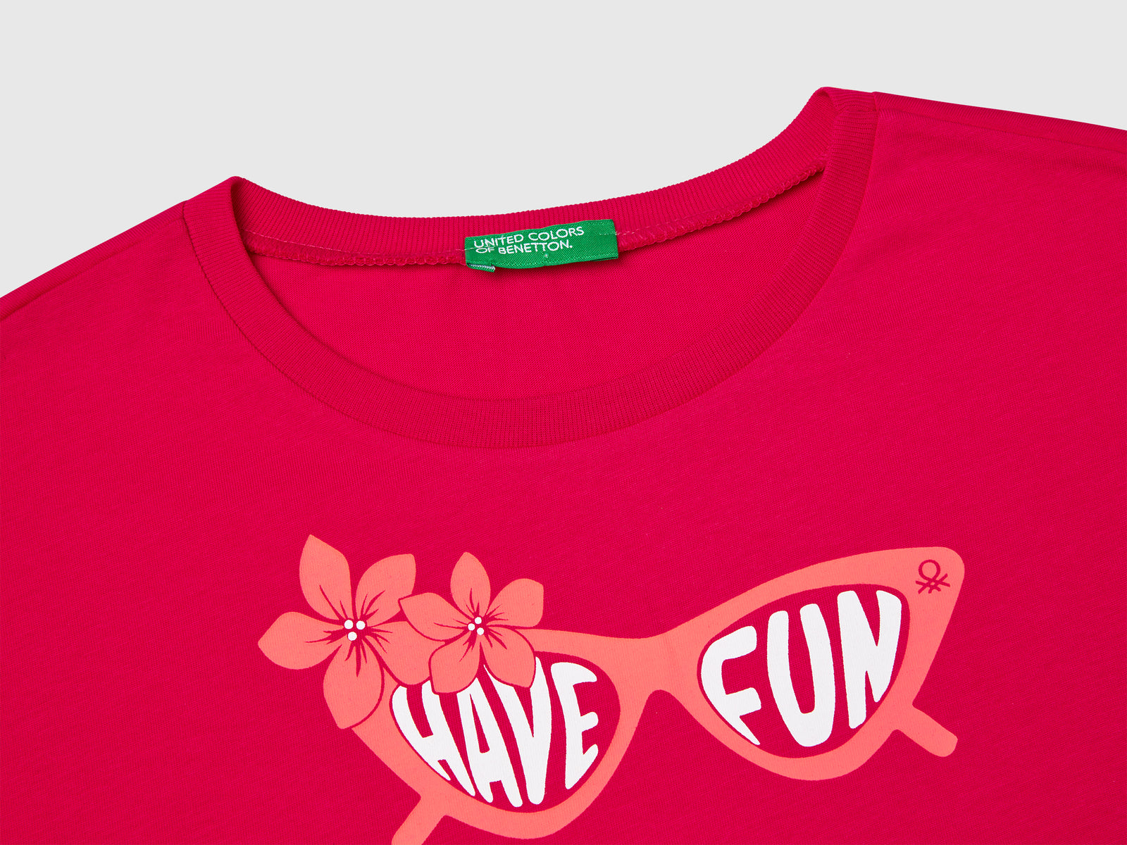 T-shirt con stampa fluo da bambina fucsia 3 | Benetton Outlet