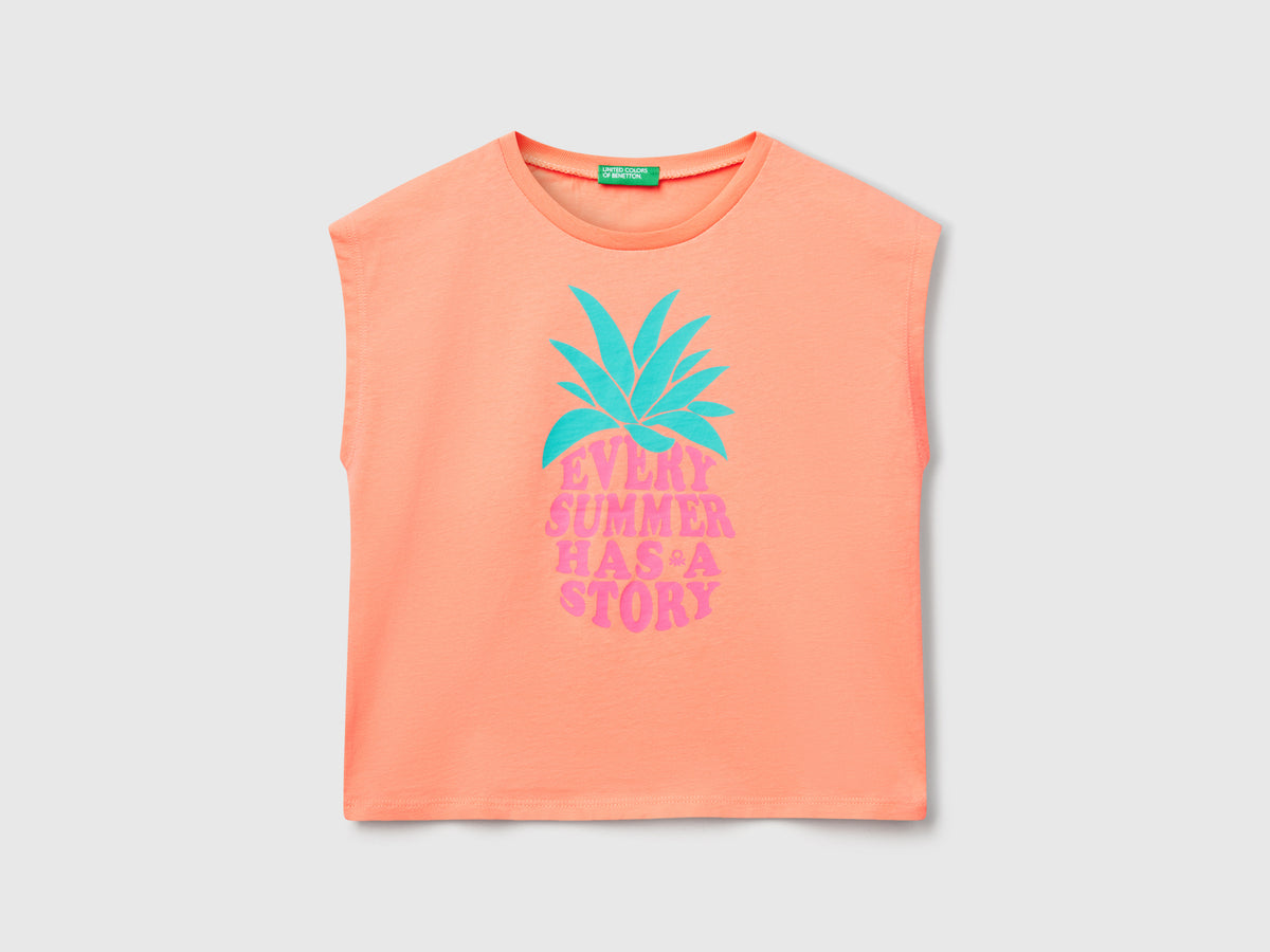 T-shirt con stampa fluo
