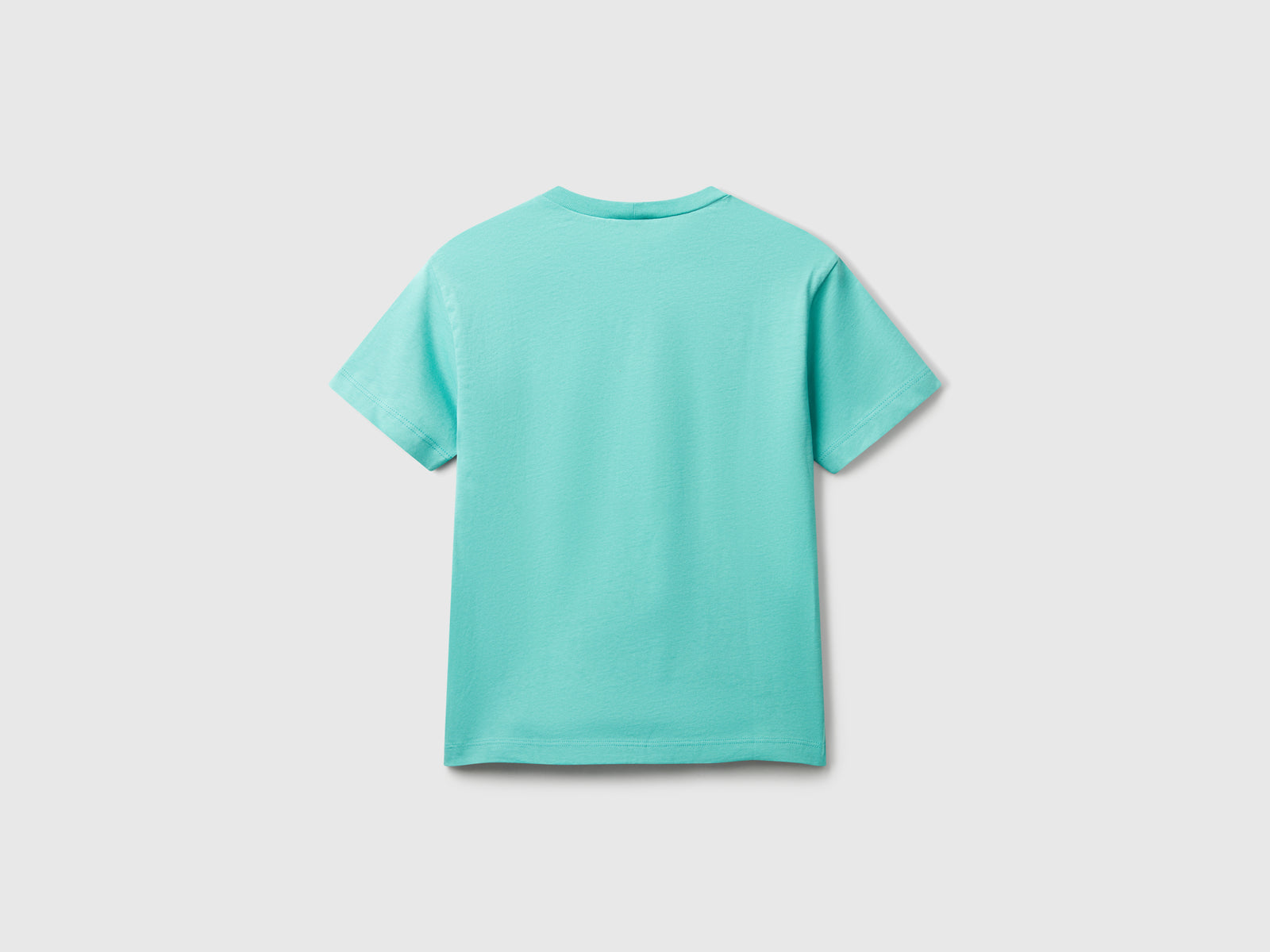 T-shirt con stampa fluo da bambino verde acqua 2 | Benetton Outlet