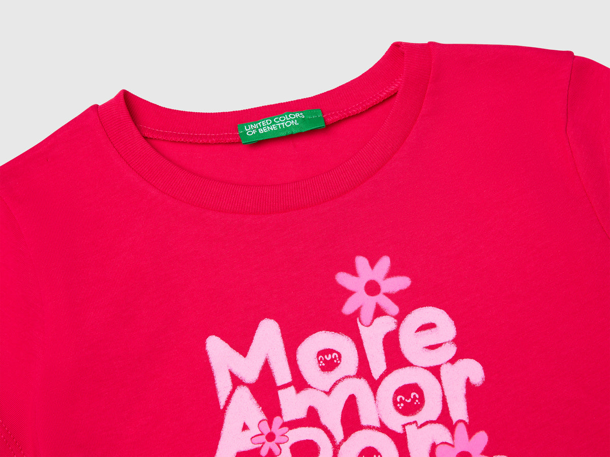 T-shirt con stampa fluo