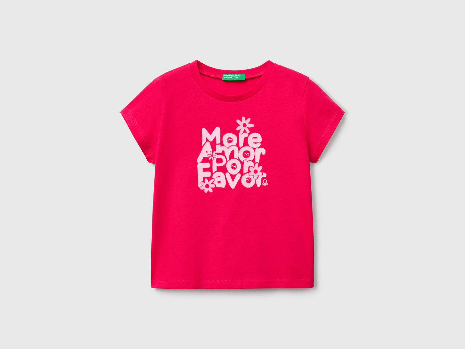 T-shirt con stampa fluo da bimba fucsia | Benetton Outlet