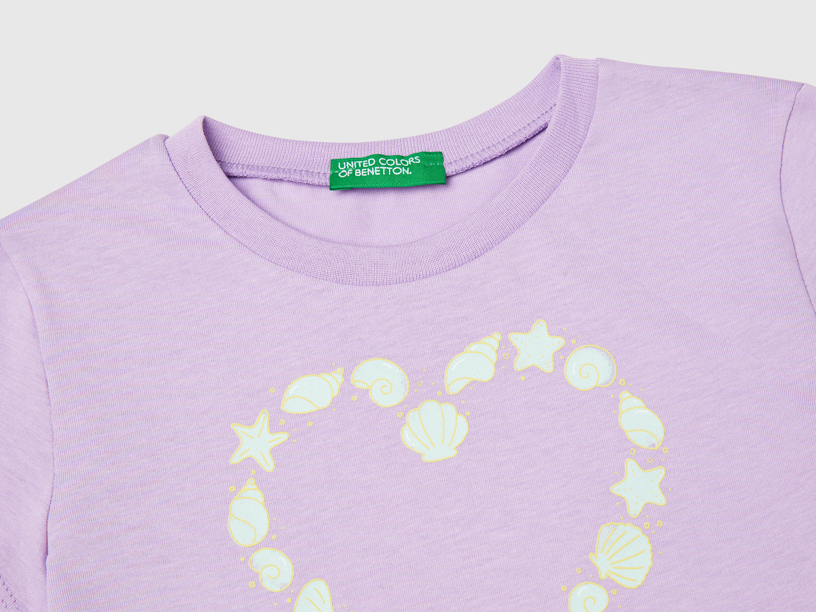 T-shirt con stampa fluo da bimba lilla 3 | Benetton Outlet