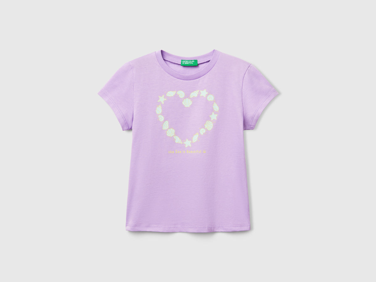 T-shirt con stampa fluo