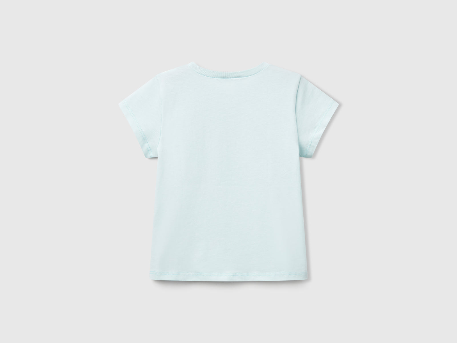 T-shirt con stampa fluo da bimba verde acqua 2 | Benetton Outlet