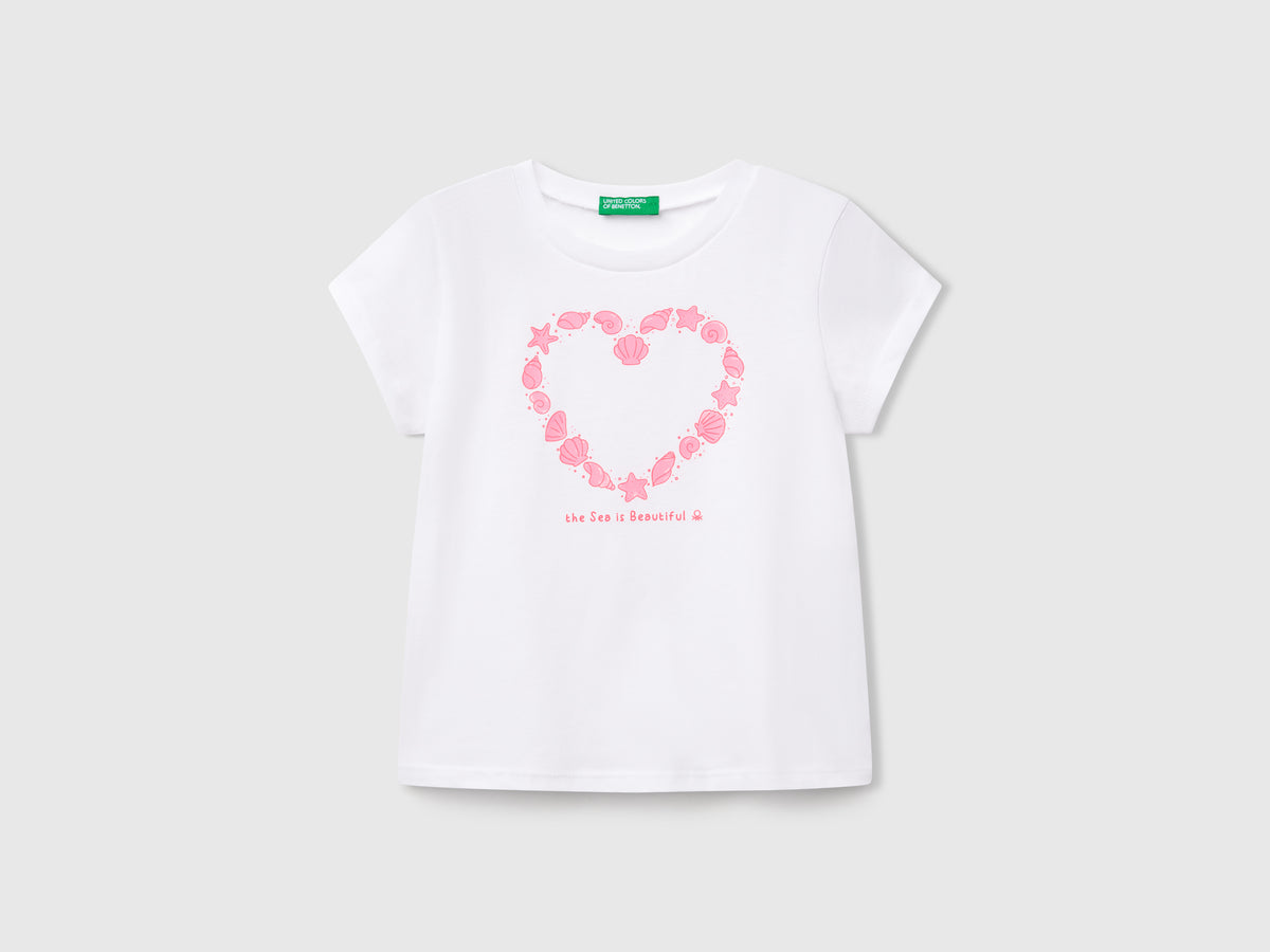 T-shirt con stampa fluo