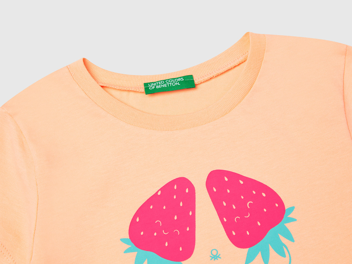 T-shirt con stampa fluo