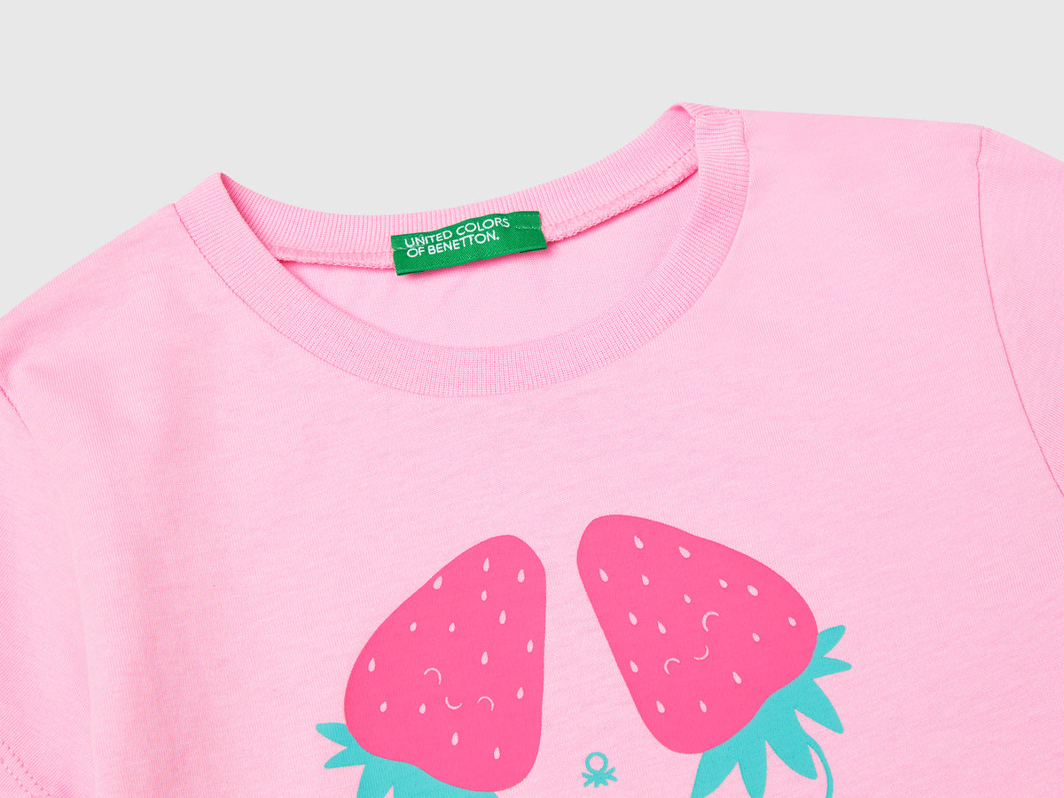T-shirt con stampa fluo