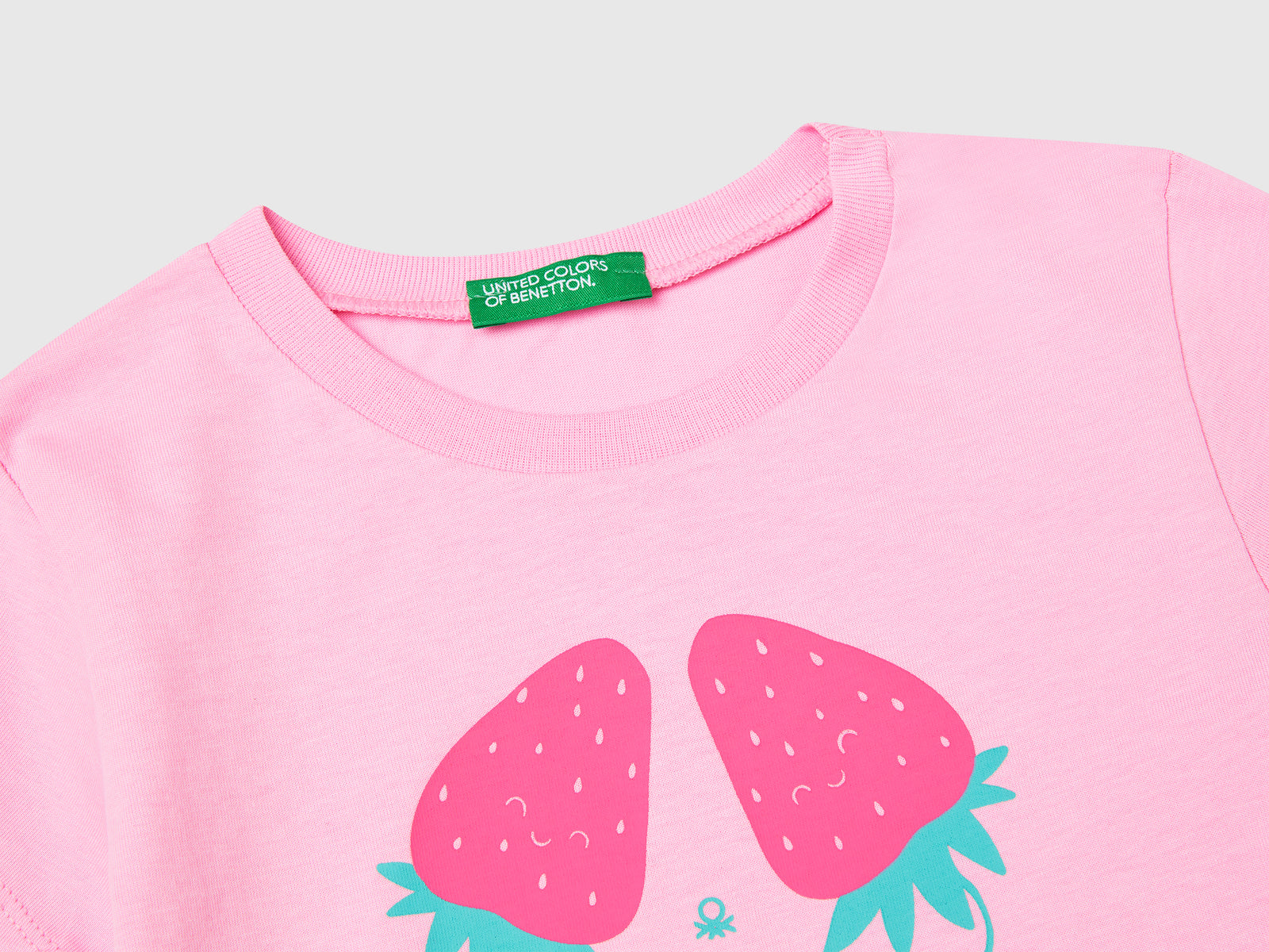 T-shirt con stampa fluo da bimba rosa 3 | Benetton Outlet