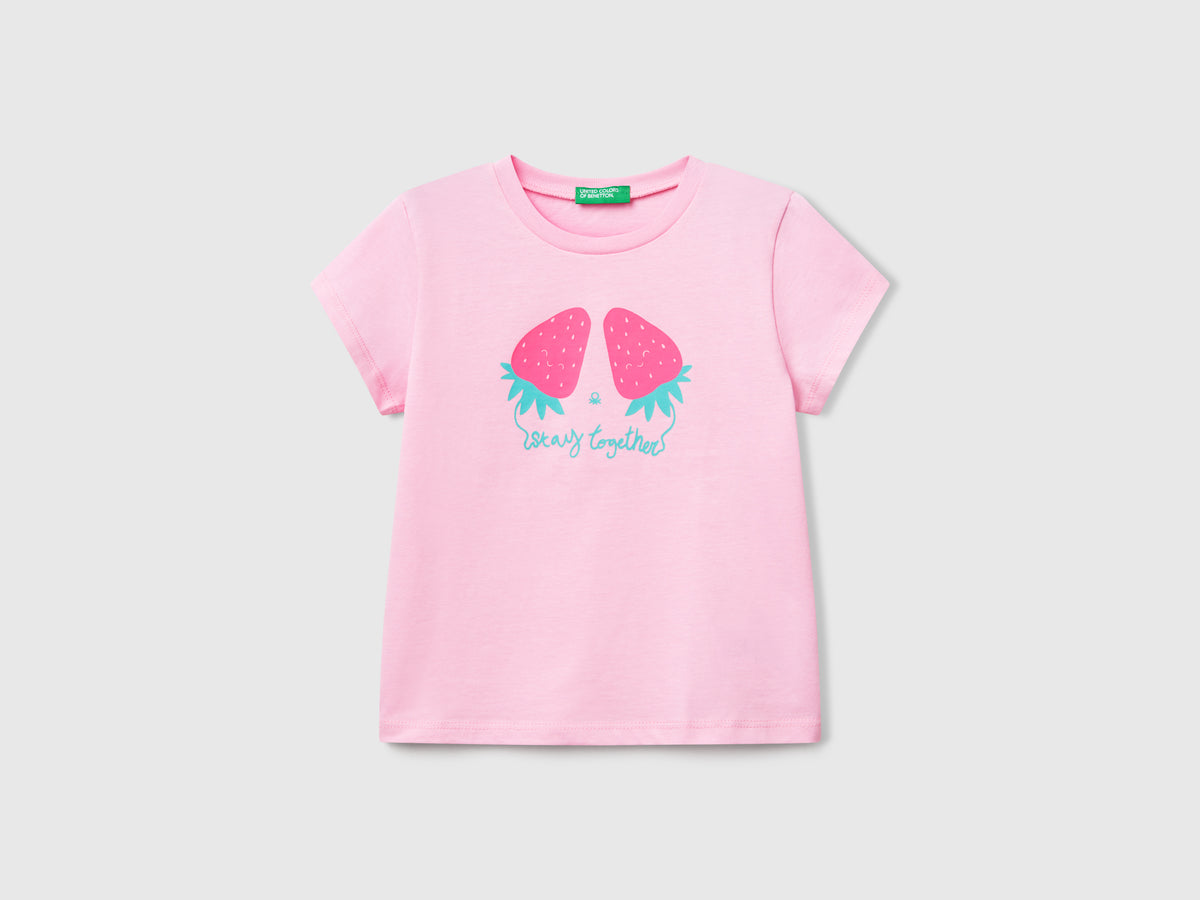 T-shirt con stampa fluo