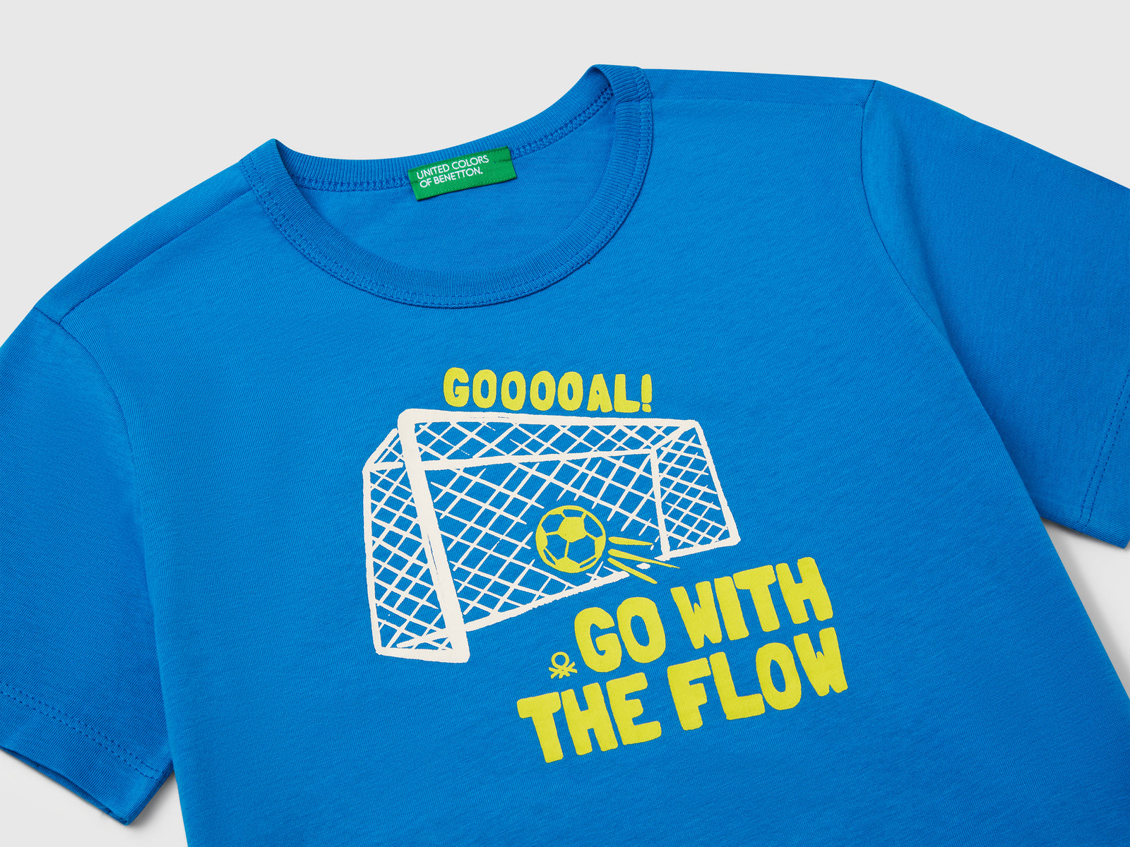 T-shirt con stampa fluo da bimbo blu 3 | Benetton Outlet