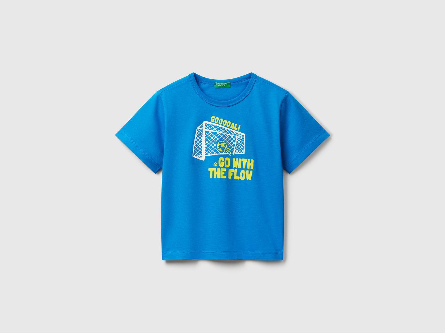 T-shirt con stampa fluo da bimbo blu | Benetton Outlet