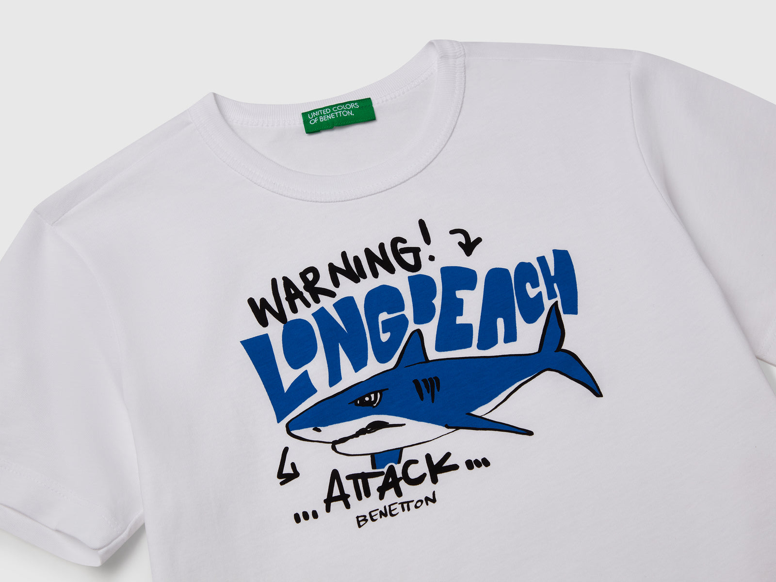 T-shirt con stampa fluo da bimbo bianco 3 | Benetton Outlet