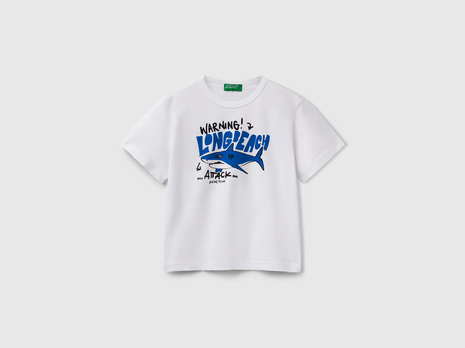T-shirt con stampa fluo da bimbo bianco | Benetton Outlet