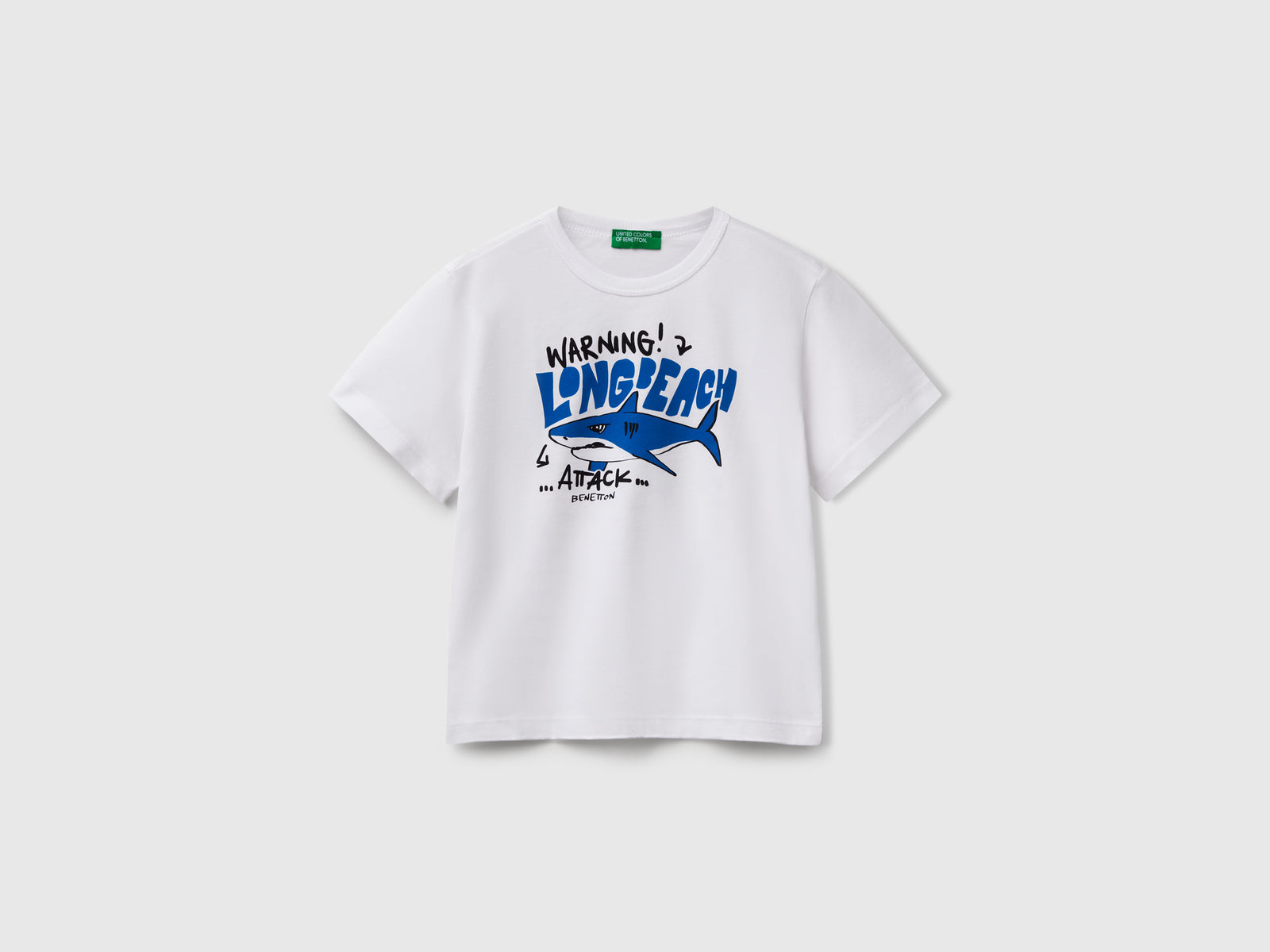 T-shirt con stampa fluo da bimbo bianco | Benetton Outlet