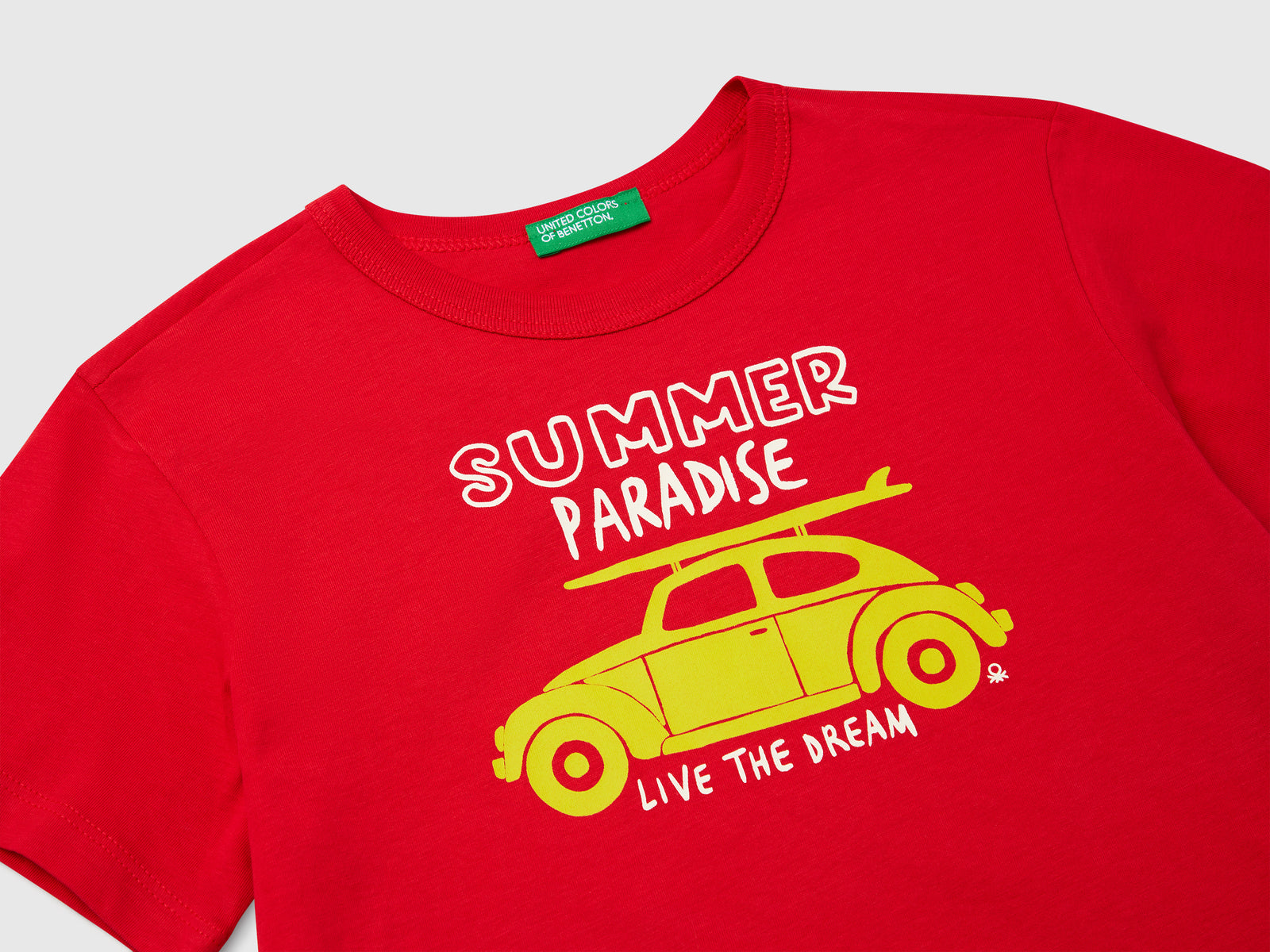 T-shirt con stampa fluo da bimbo rosso 3 | Benetton Outlet