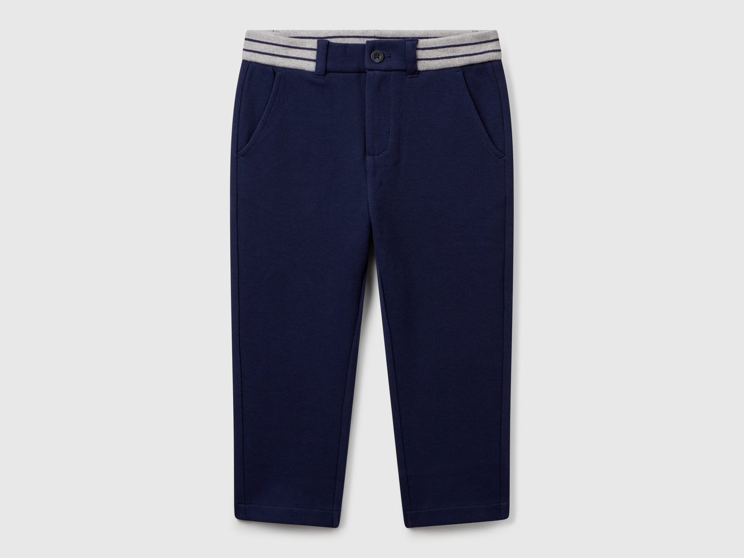Pantaloni lunghi in cotone da bimbo blu scuro | Benetton Outlet