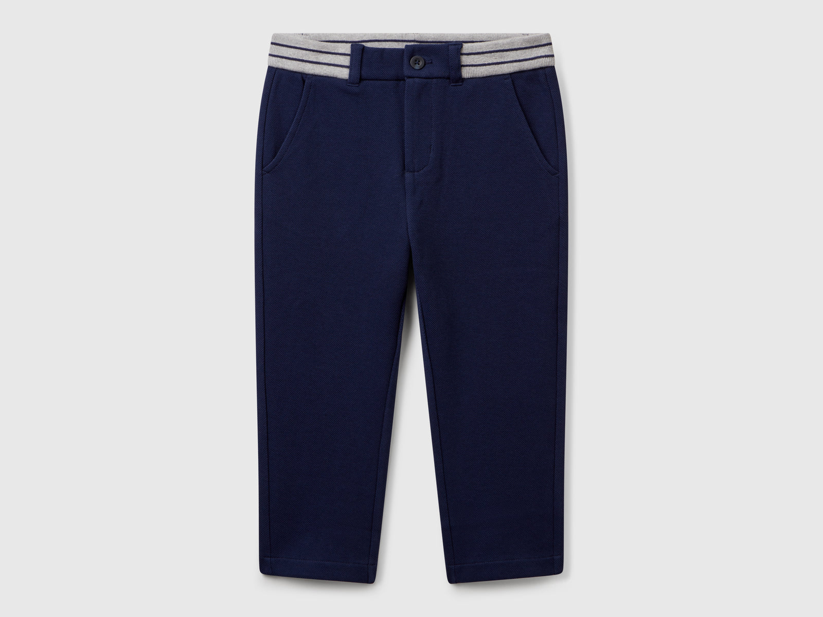 Pantaloni lunghi in cotone da bimbo blu scuro | Benetton Outlet