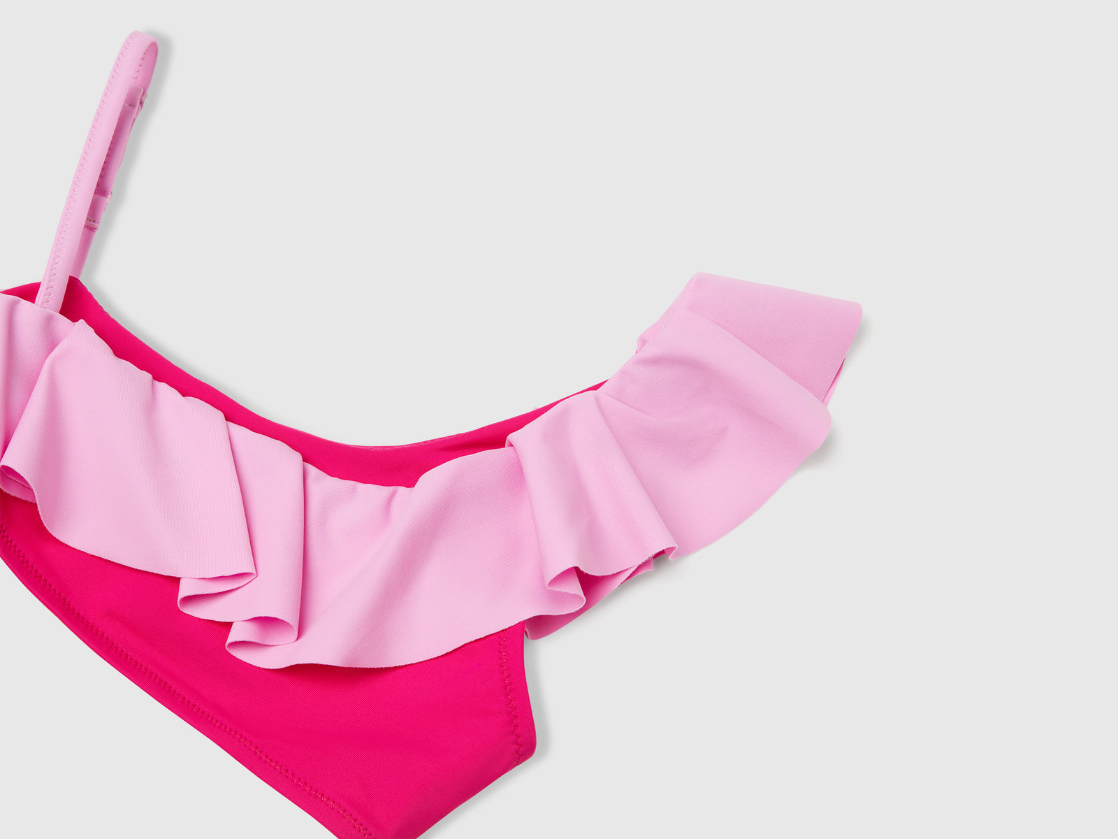 Bikini mare con volant da bambina fucsia 3 | Benetton Outlet