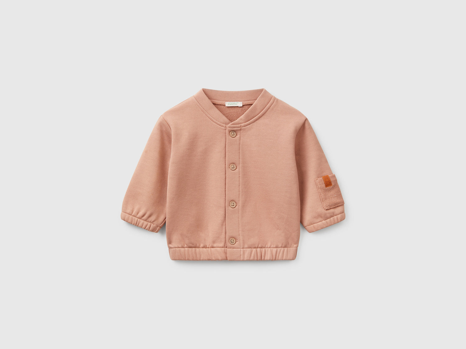 Felpa stile bomber da neonato cammello | Benetton Outlet