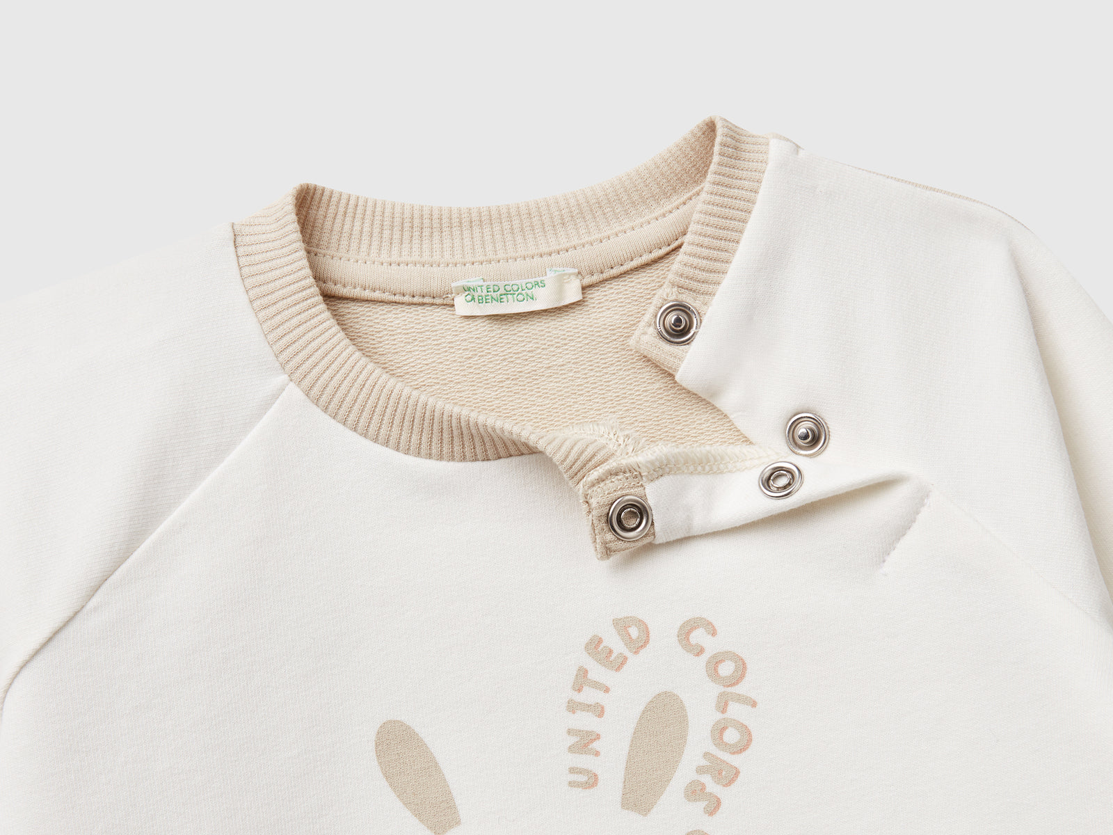 Completino in felpa leggera da neonato beige 4 | Benetton Outlet