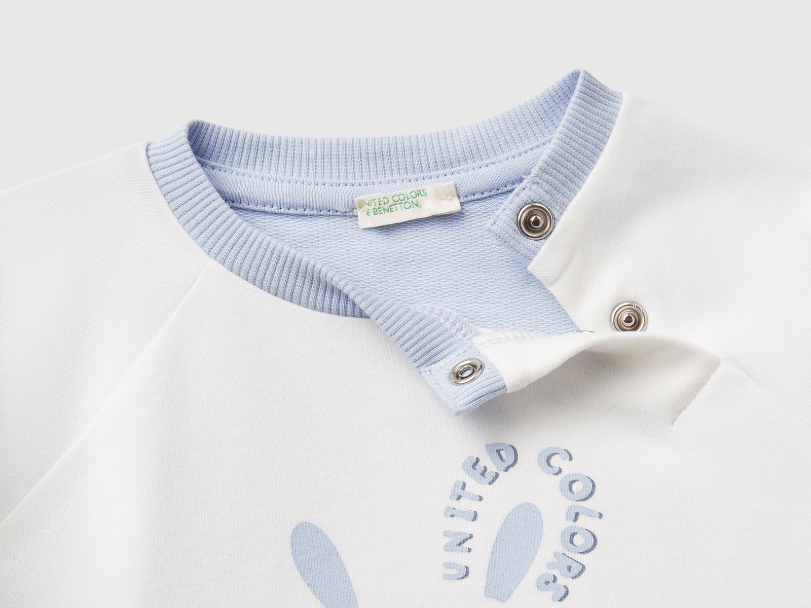 Completino in felpa leggera da neonato azzurro 4 | Benetton Outlet