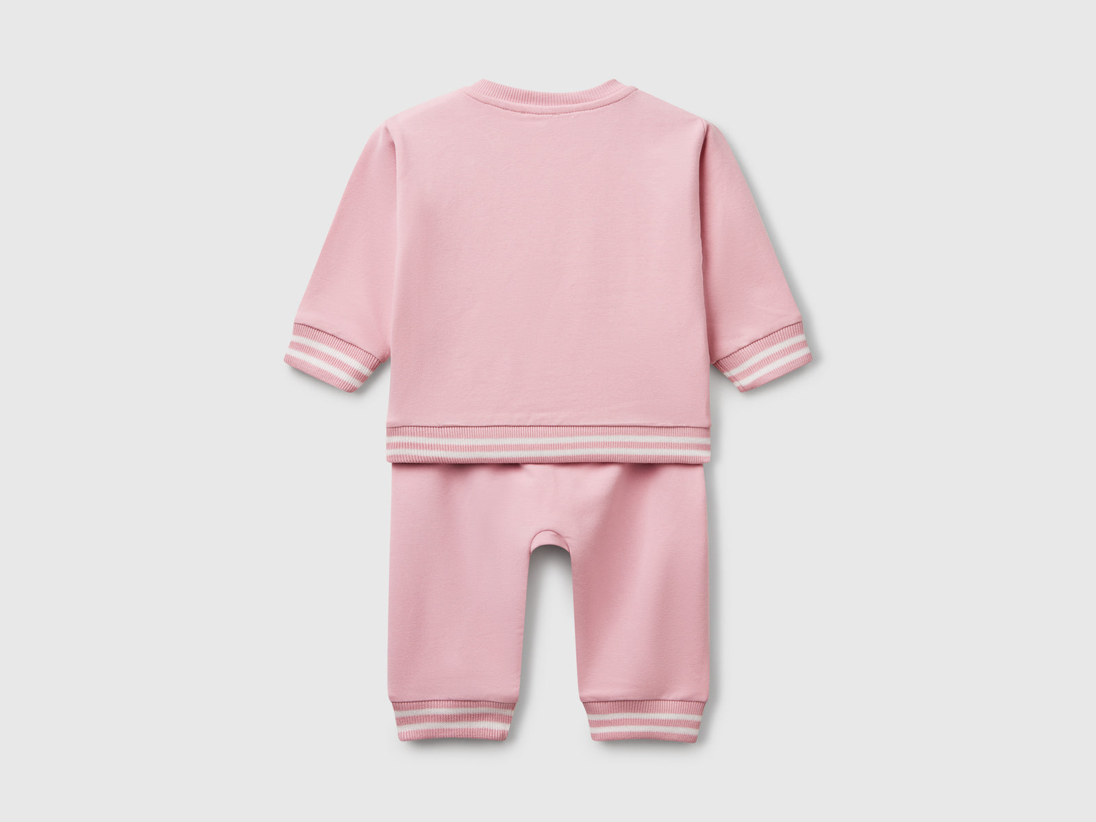 Completino in felpa leggera da neonato rosa 2 | Benetton Outlet